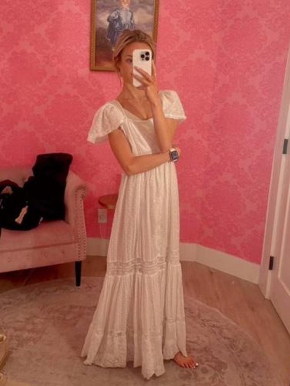 LoveShackFancy white lace Norma maxi dress